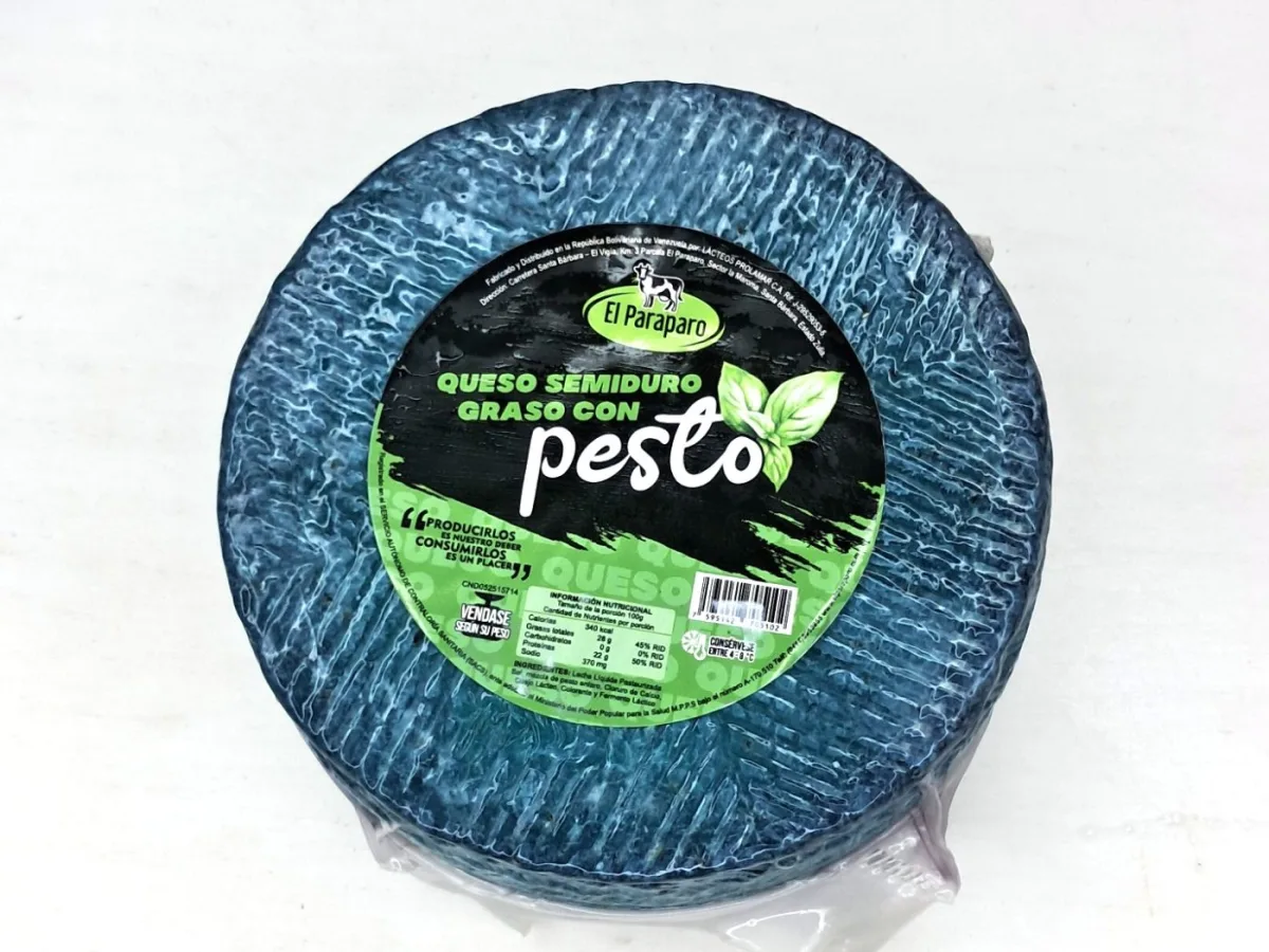 Queso Semiduro Graso C/Pesto Paraparo X Kg