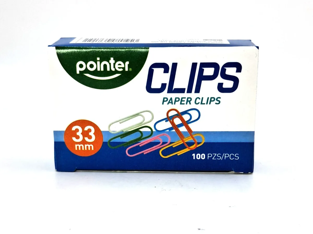Clips de Colores Caja 100pzas Pointer 33mm
