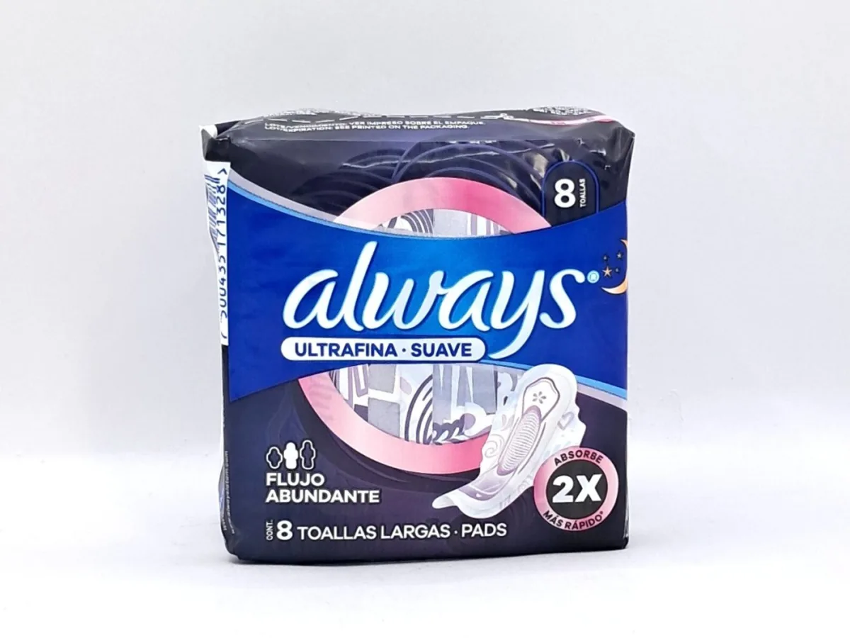 Toallas Always Ultra Suave Nocturna X 8unds
