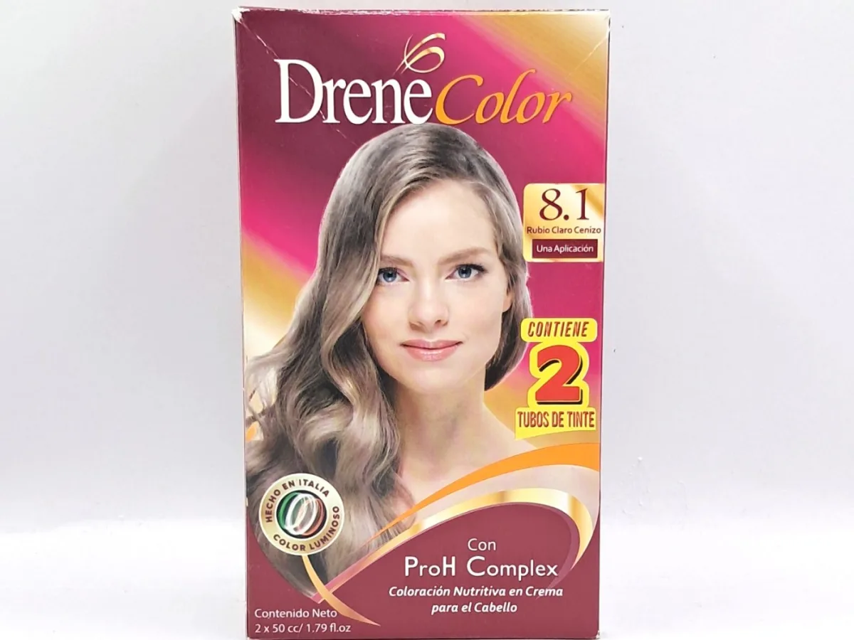 Kit Tinte Drene Rubio Claro Cenizo 8.1