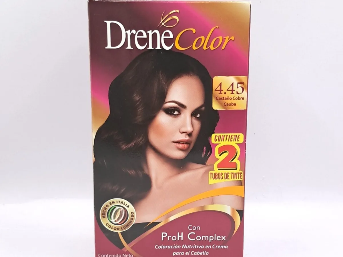 Kit Tinte Drene Castaño Cobre Caoba 4.45