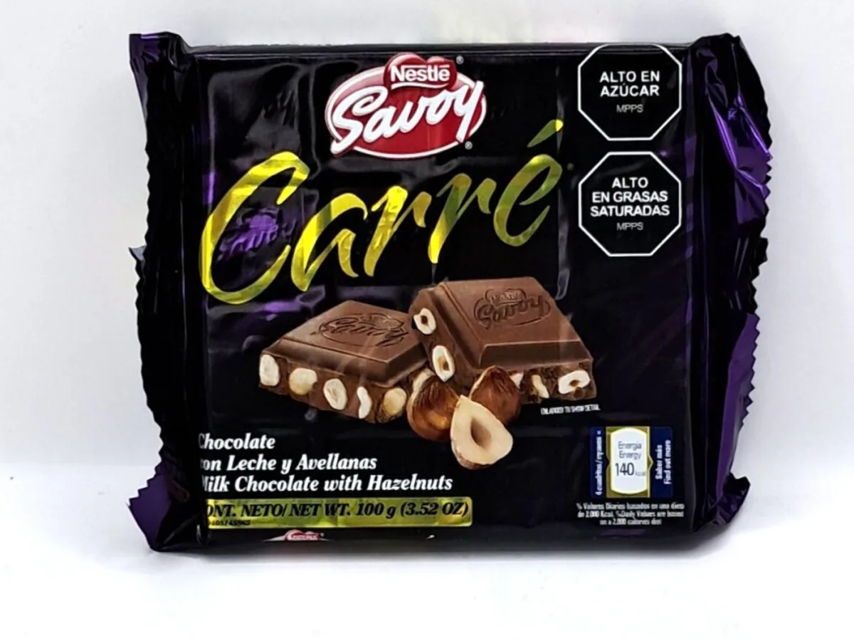 Carre Chocolate con Avellanas 100gr Und