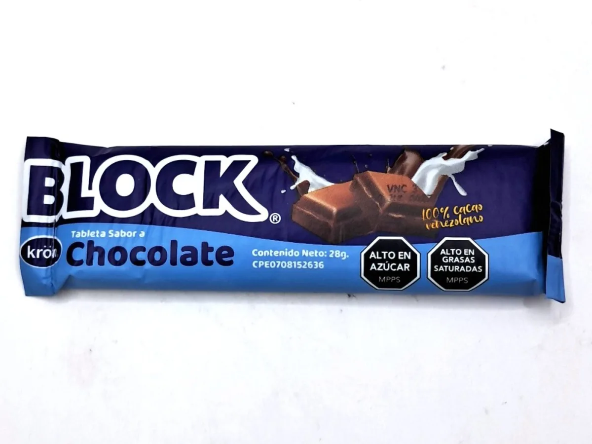 Block Tableta Chocolate de Leche 28gr X Und Kron