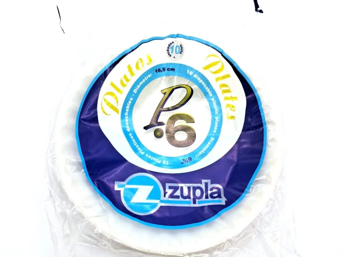 Plato Plastico Num 6 (10 Und)