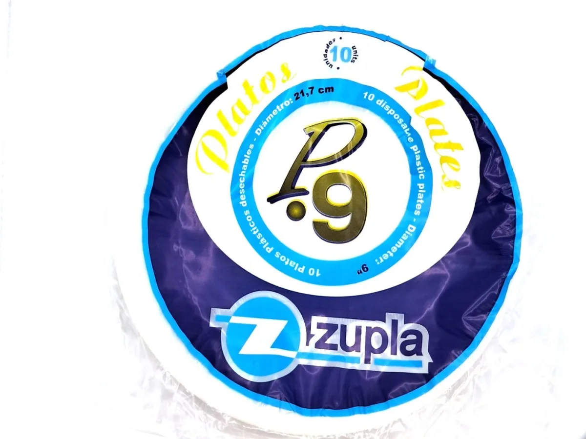 Plato Plastico Zupla Num 9( 10 Und)