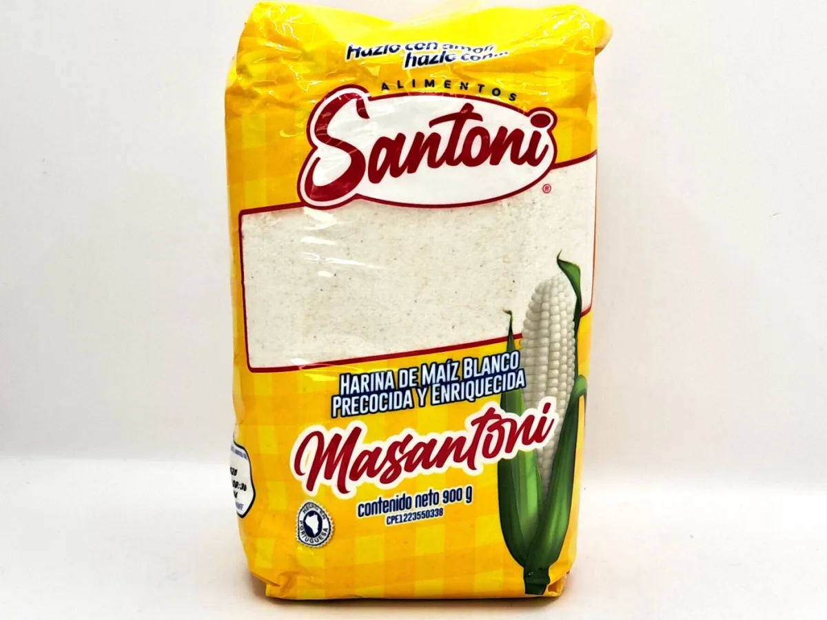 Harina de Maiz Blanco Tipo Ladrillo Masantoni 900 Gr X Und