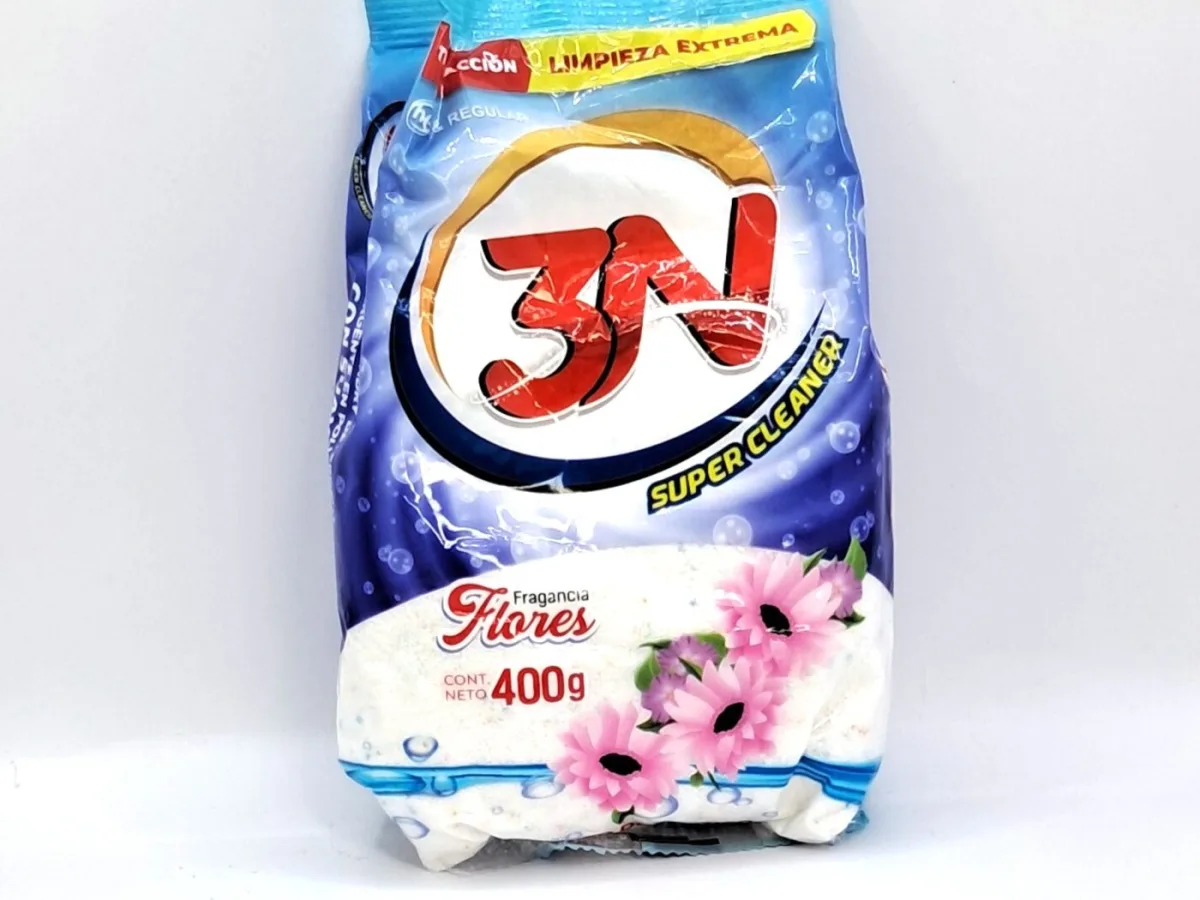 Detergente en Polvo 3n Flores /Azul 400 Gr
