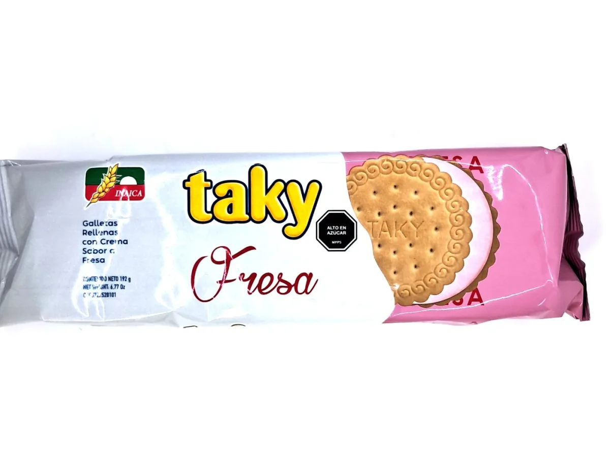 Galletas Taky Tubular Fresa 192gr X Und