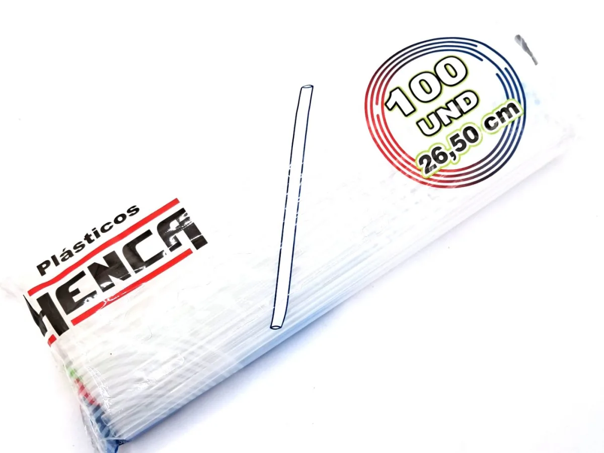 Pitillo Henca Transparente 26.50 Cm X 100und