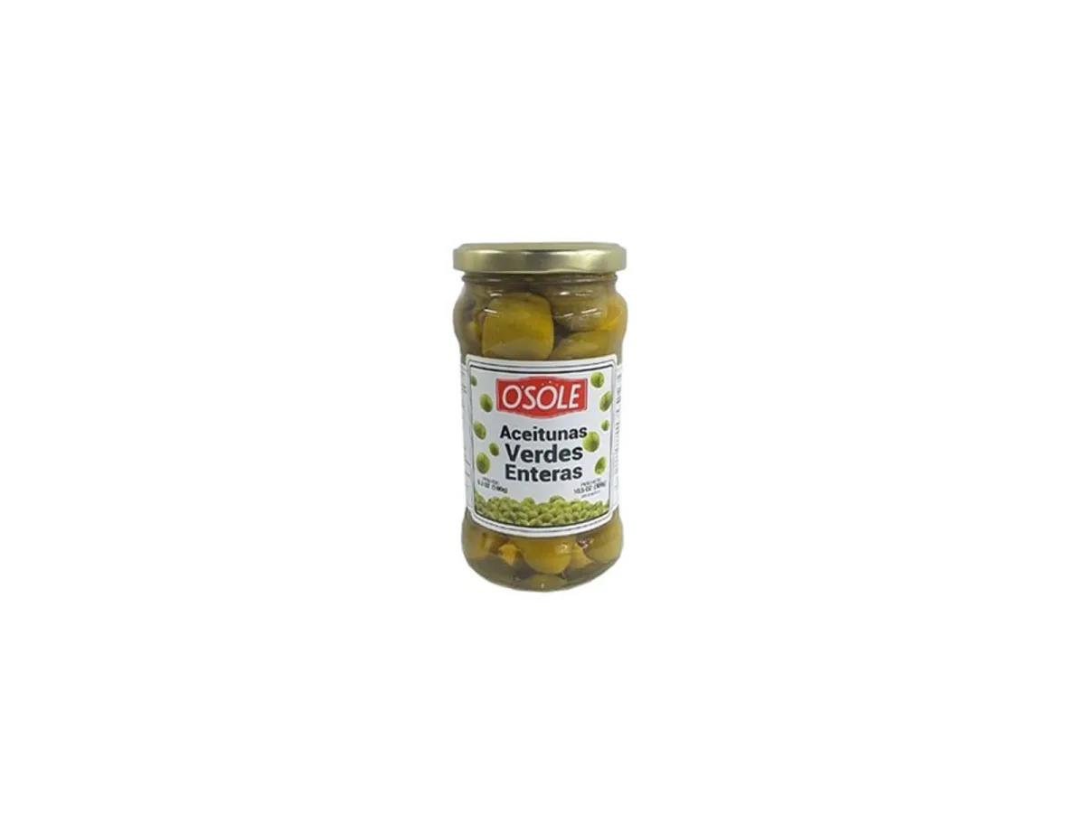 Aceitunas Verdes Enteras 300gr Frasco Vidrio