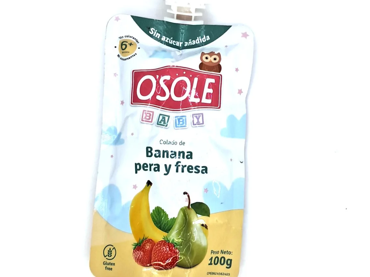 Osele Compota de Banana Fresa y Pera sin Azucar 100gr