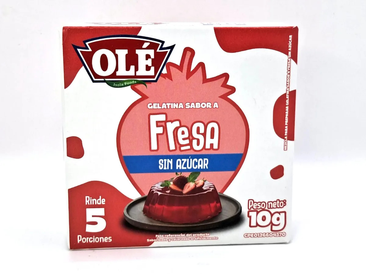 Gelatina en Polvo sin Azucar Fresa 10gr