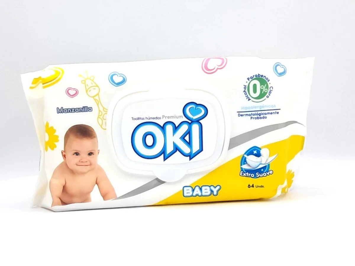 Toallitas Humedas Premium Oki Manzanilla 64 Und