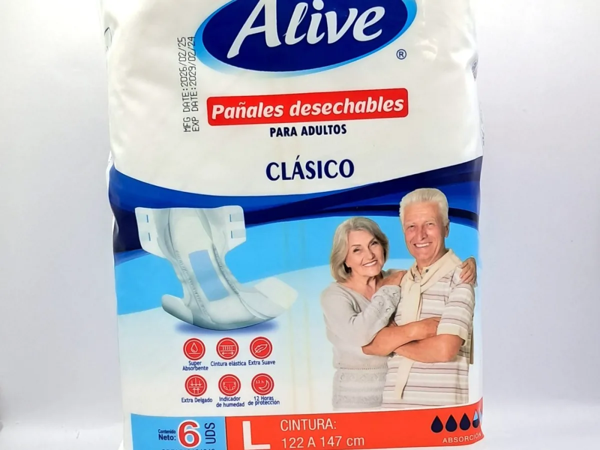 Pañales Desechables para Adultos Alive 6 Und Talla L X Und