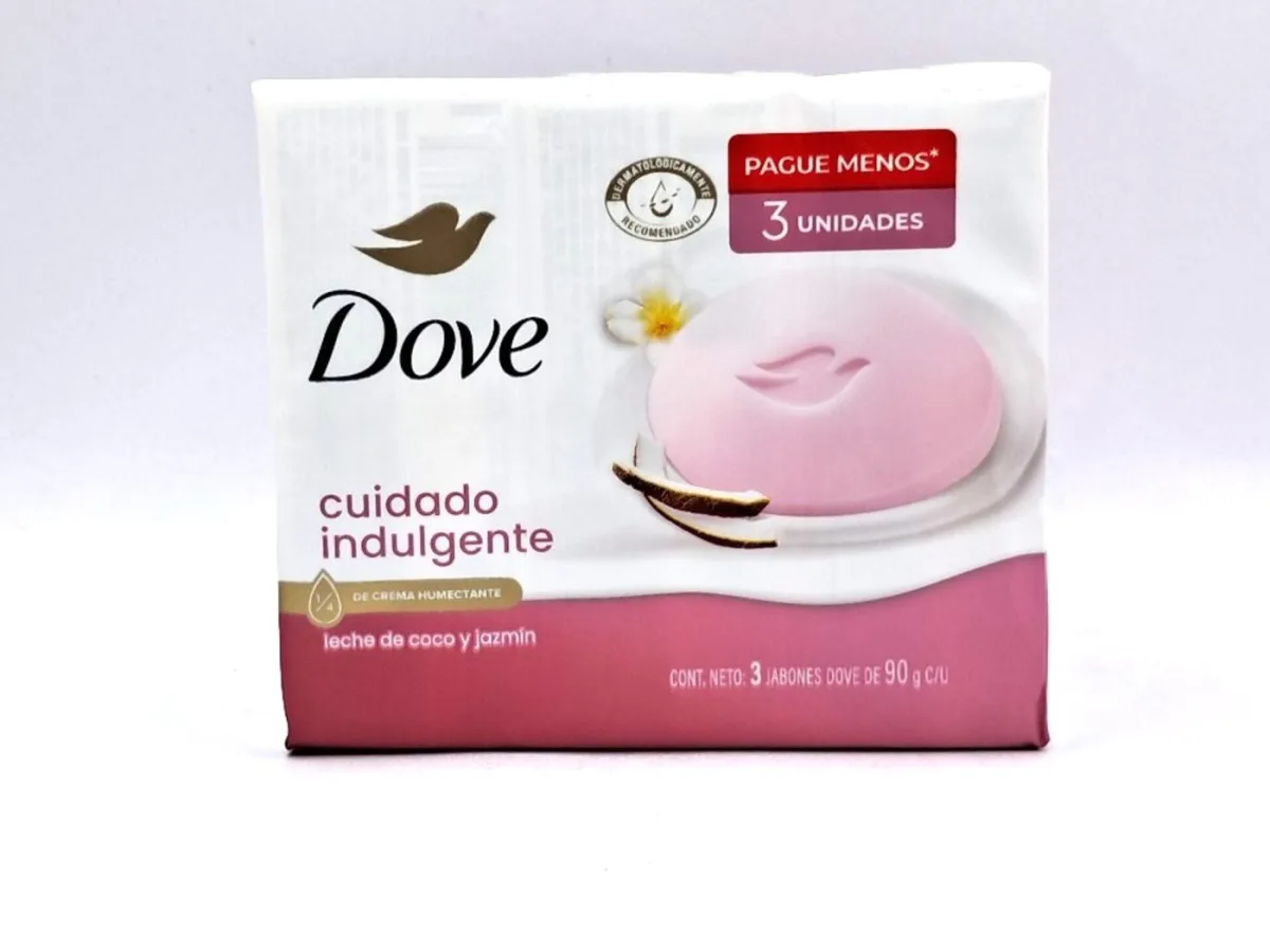 Jabon Dove Leche de Coco 3pack 90gr
