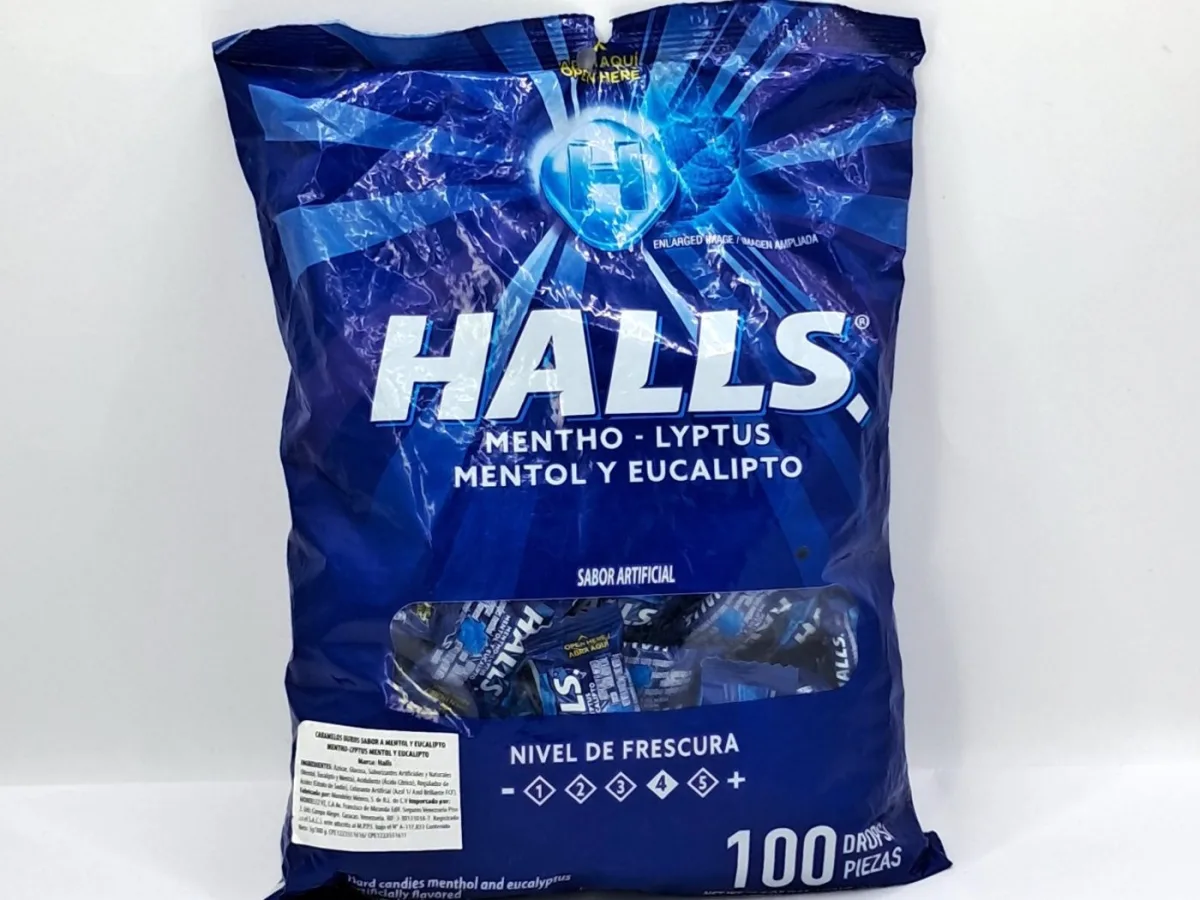 Caramelos Halls Mentol y Eucalipto X 100unds
