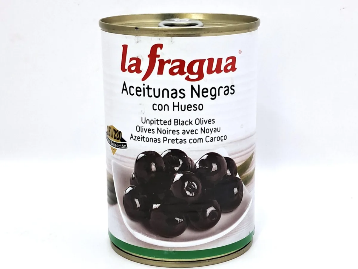 Aceitunas Negras C/Hueso en Lata 390g la Fragua