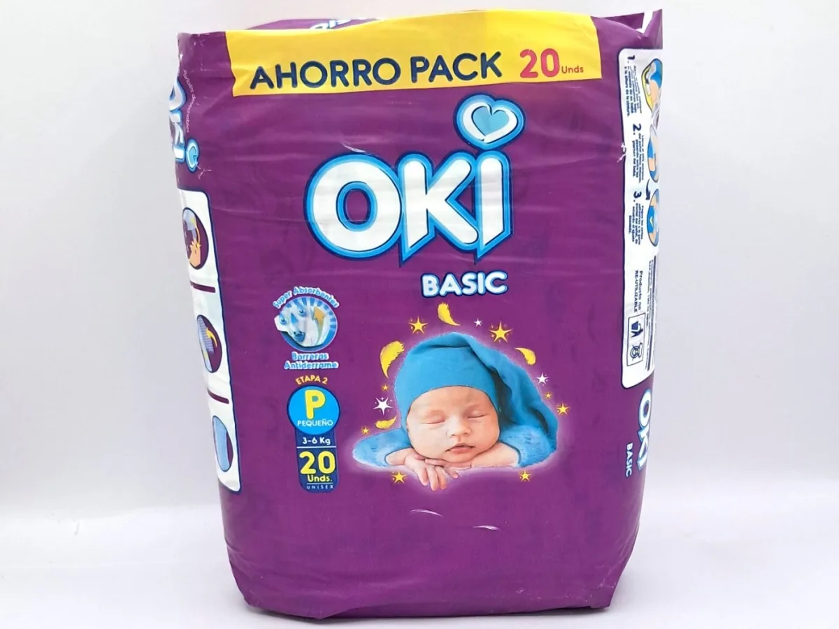 Pañales Desechables Oki Basic Pequeño 20 Und