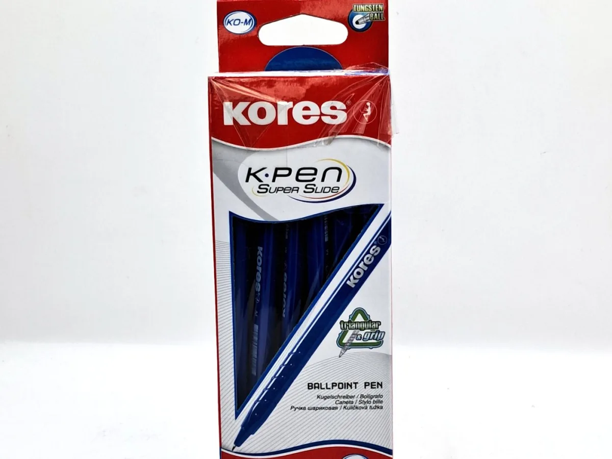 Boligrafo Opaco Azul Kores X 12unds