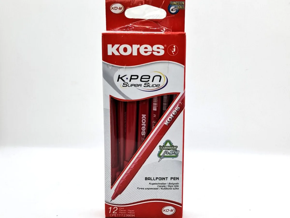Boligrafo Opaco Rojo Kores X 12 Unds